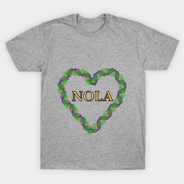 NOLA Heart Wreath - Mardi Gras T-Shirt by ObscureDesigns